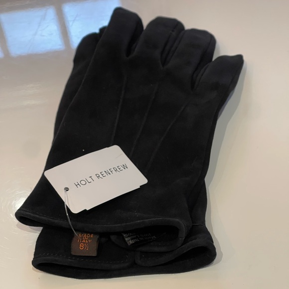 Brand new Holt Renfrew, lambswool and cashmere , black gloves - Picture 5 of 5